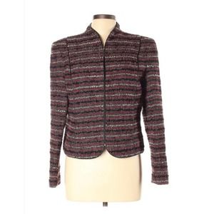 Louben Wool Blend Long Sleeve Fully Lined Front Zip Jacket/Blazer ~ Size 10